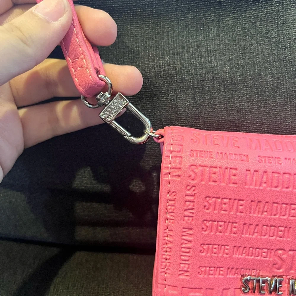 Steve Madden Embossed Pink Wristlet